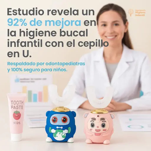 Cepillo En U Electrico Para Niños + Espuma de dientes GRATIS