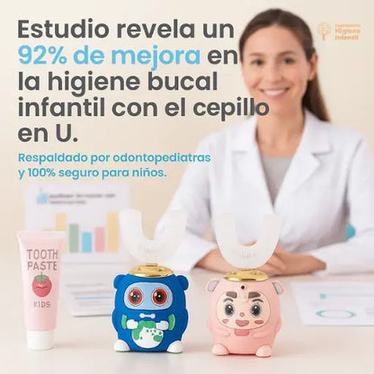 Cepillo En U Electrico Para Niños + Espuma de dientes GRATIS