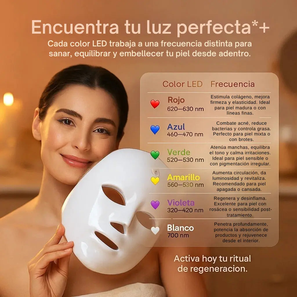 LUMMI® MASCARA LED FACIAL 7 COLORES + OBSEQUIO