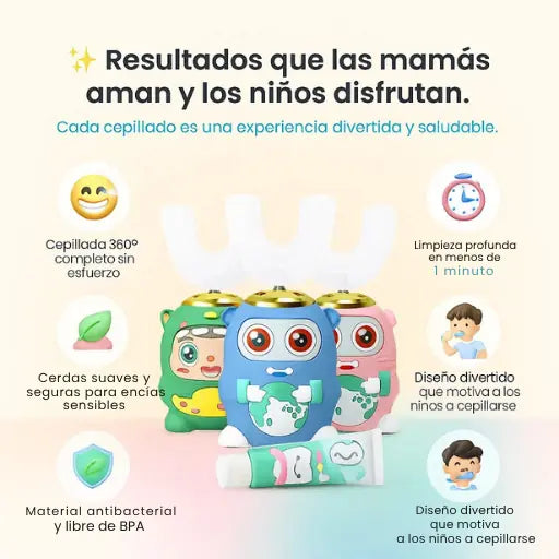 Cepillo En U Electrico Para Niños + Espuma de dientes GRATIS