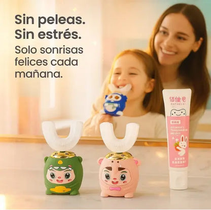 Cepillo En U Electrico Para Niños + Espuma de dientes GRATIS